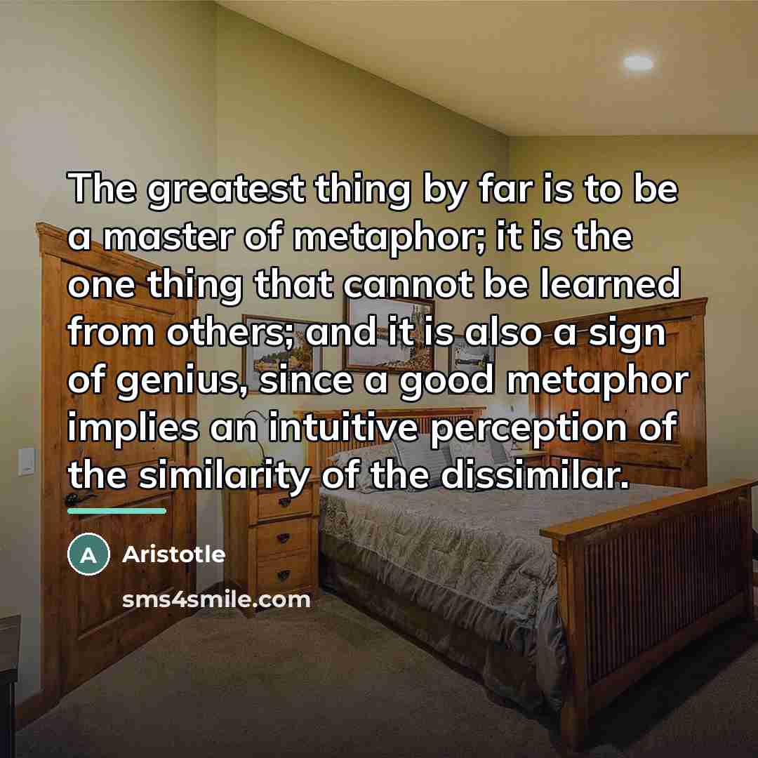 “The greatest thing by far is to be a master…” quote by Aristotle