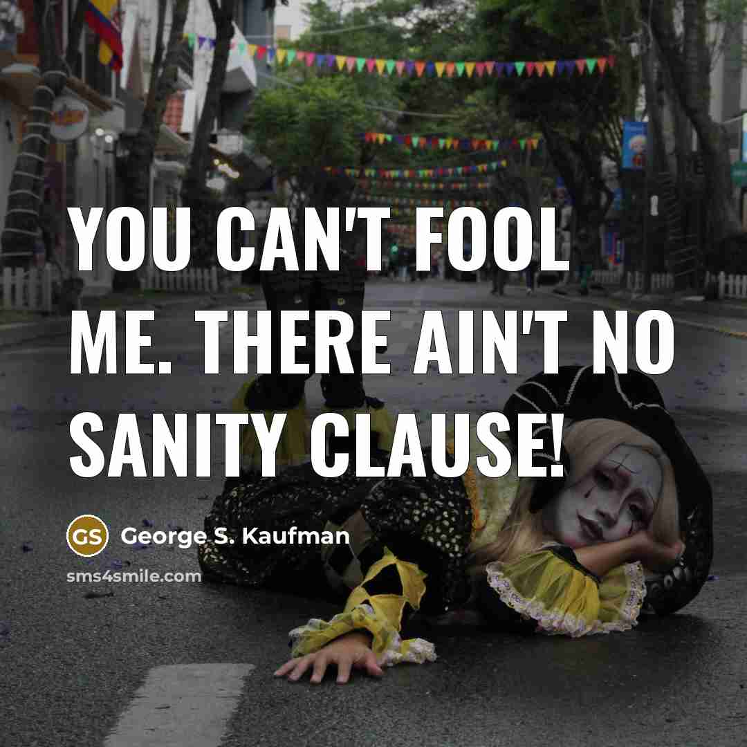 “You can't fool me. There ain't no Sanity Clause!…” quote by George S. Kaufman