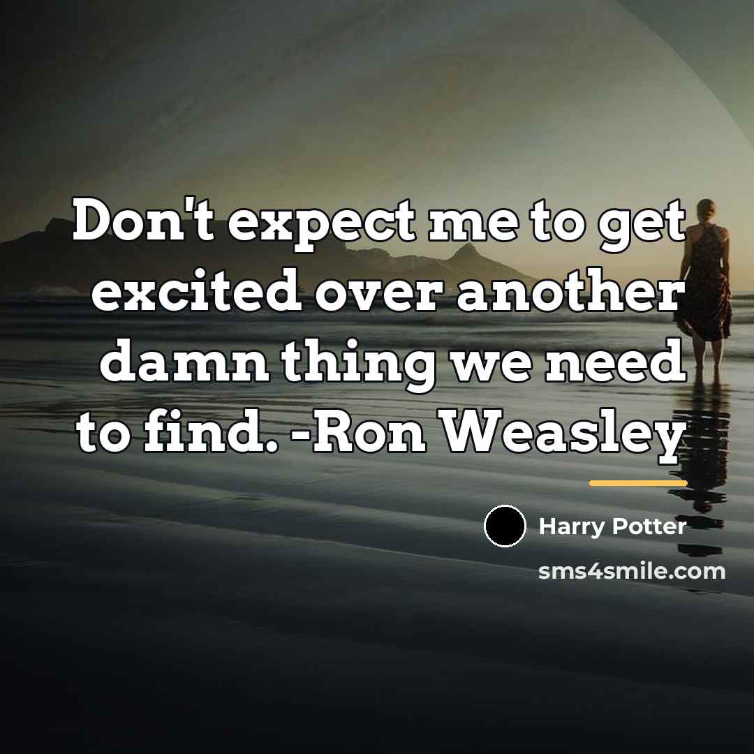 “Don't expect me to get excited over another damn thing…” quote by Harry Potter