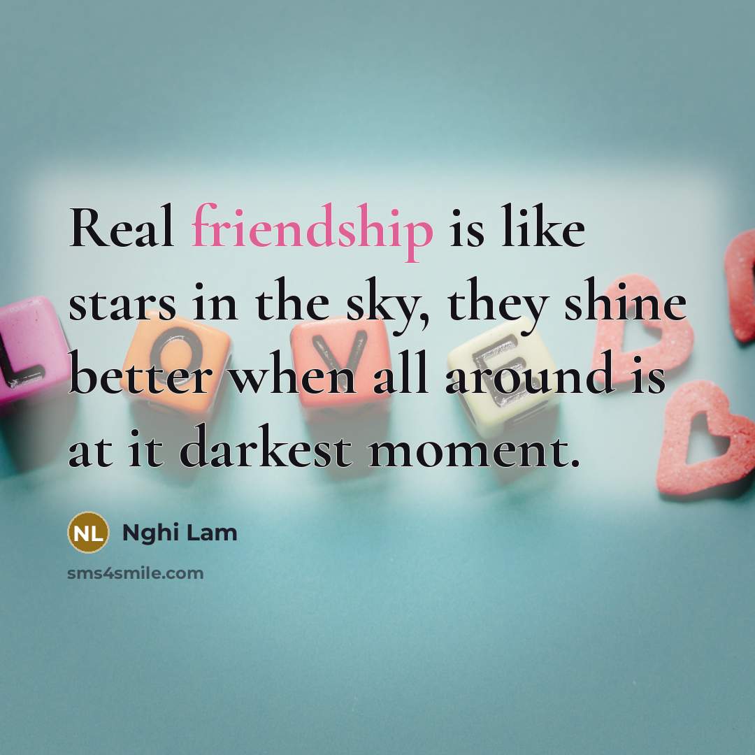 “Real friendship is like stars in the sky, they shine…” quote by Nghi Lam
