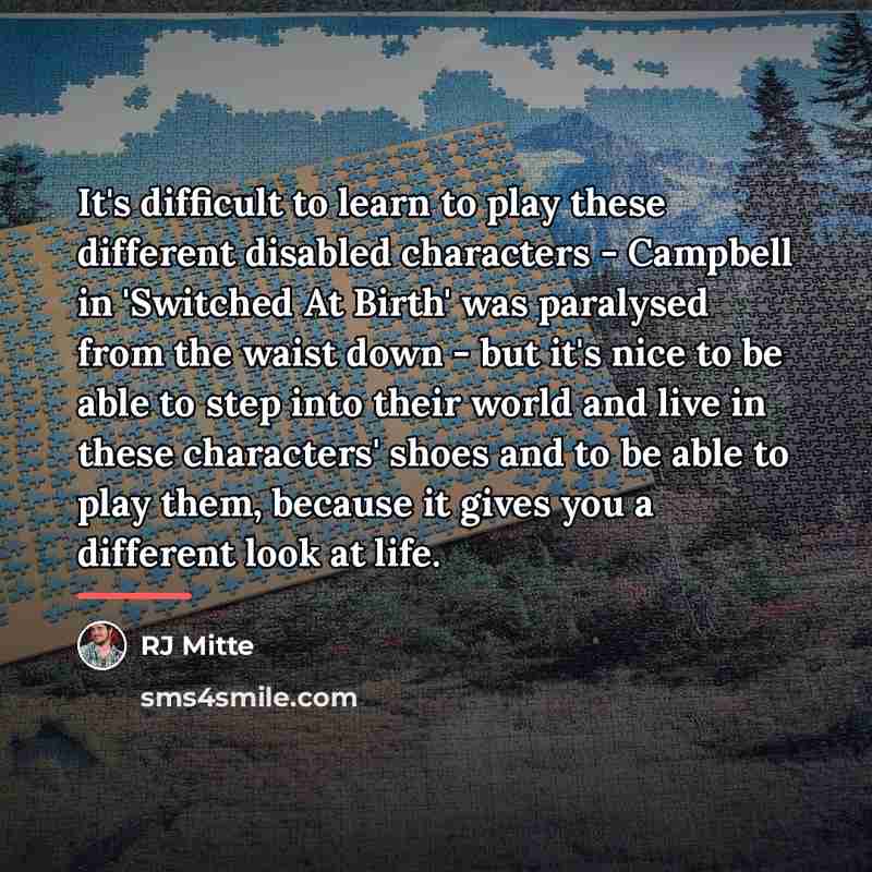 “It's difficult to learn to play these different disabled characters…” quote by RJ Mitte