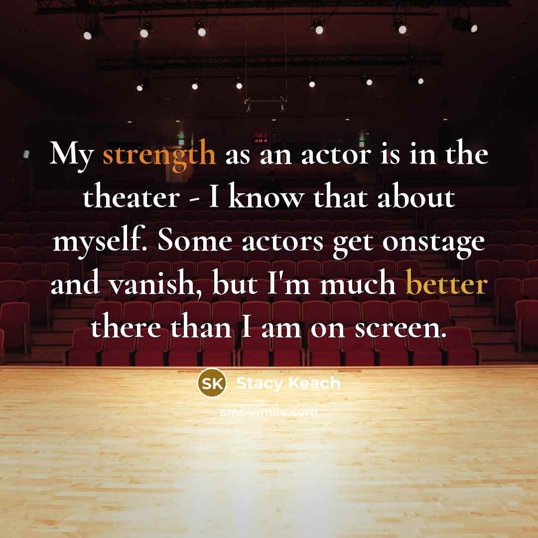 “My strength as an actor is in the theater -…” quote by Stacy Keach