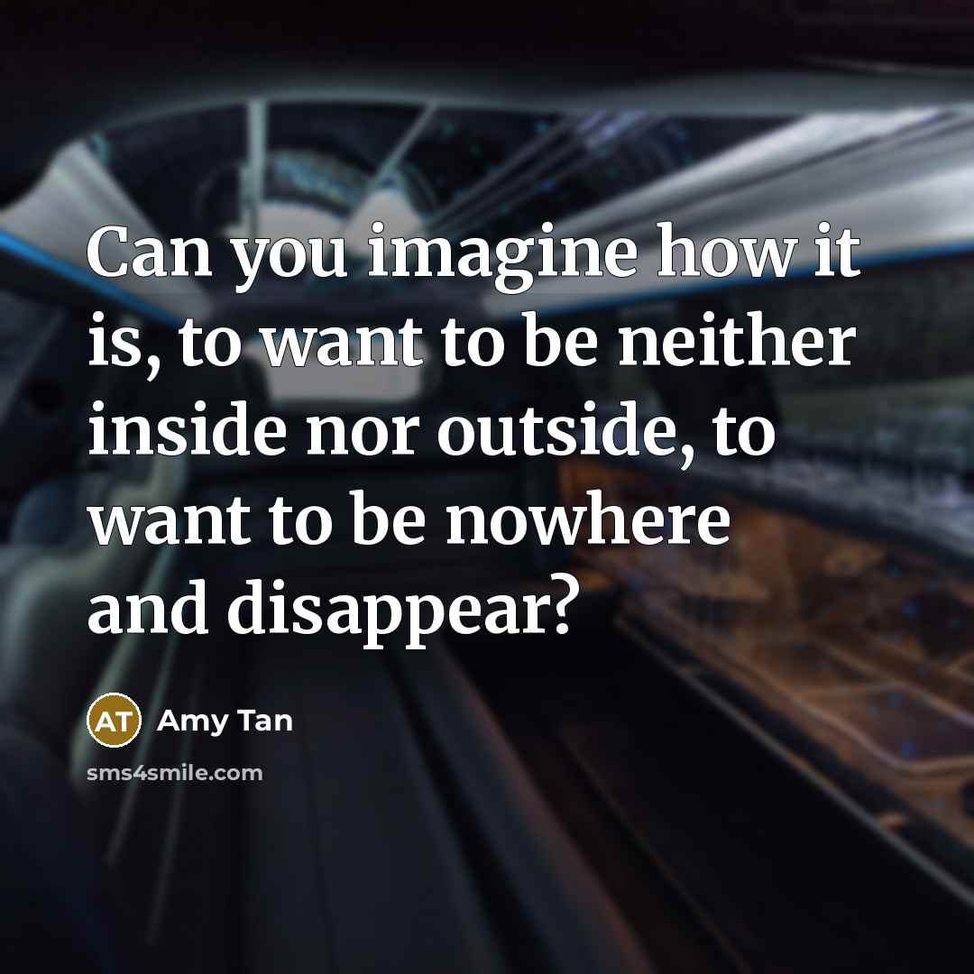 “Can you imagine how it is, to want to be…” quote by Amy Tan