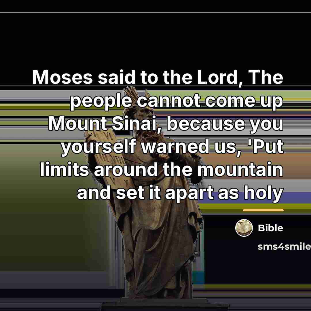 “Moses said to the Lord, The people cannot come up…” quote by Bible