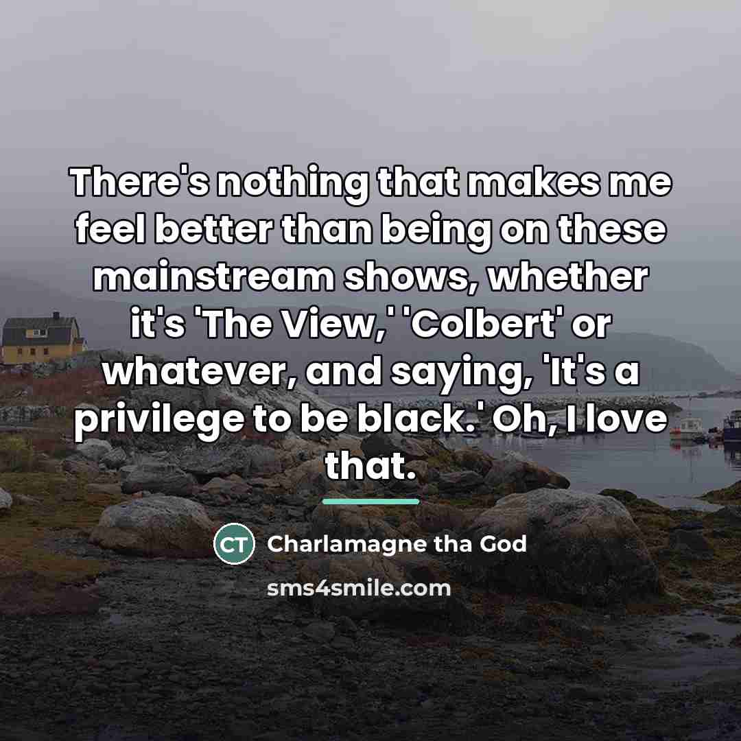 “There's nothing that makes me feel better than being on…” quote by Charlamagne tha God