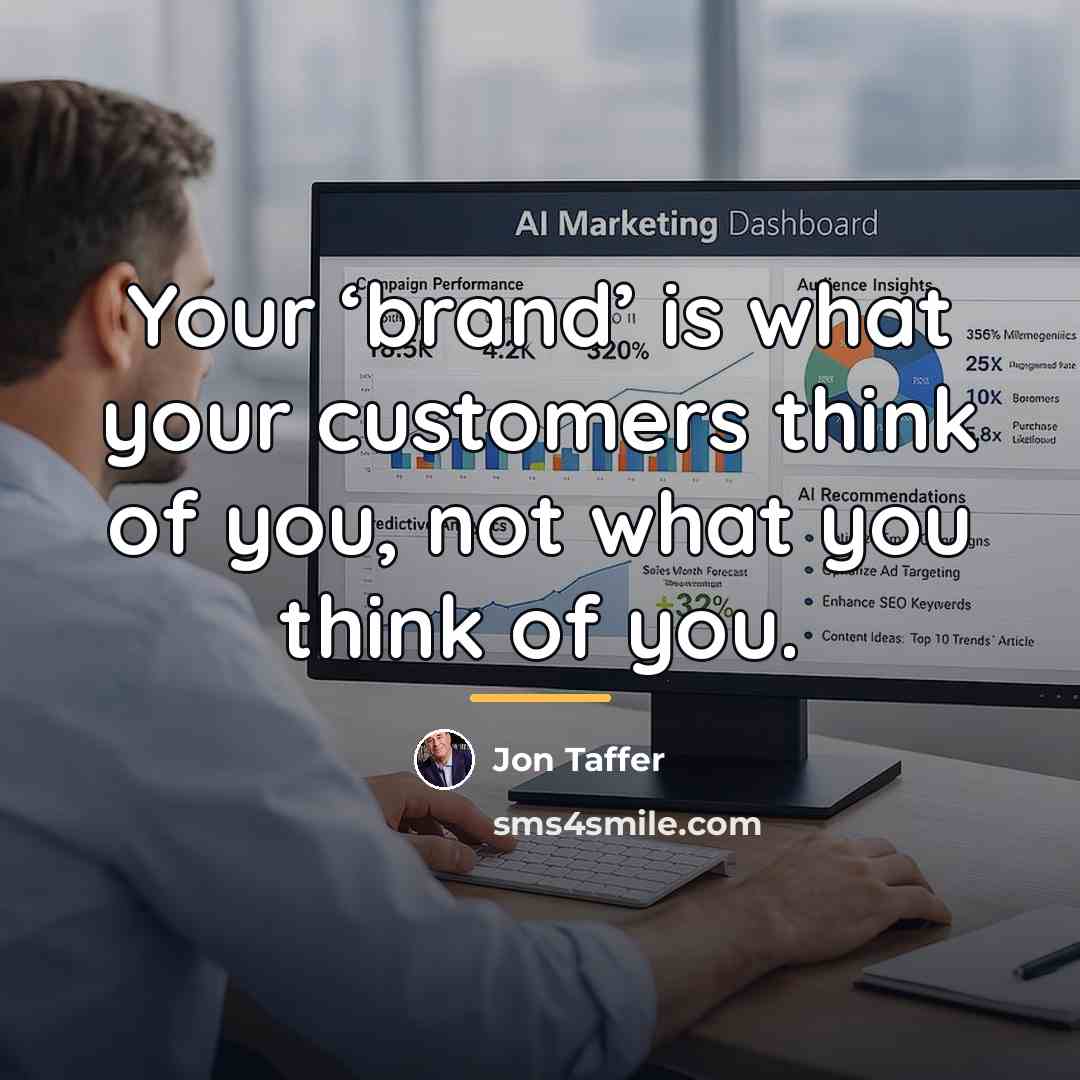 “Your ‘brand’ is what your customers think of you, not…” quote by Jon Taffer