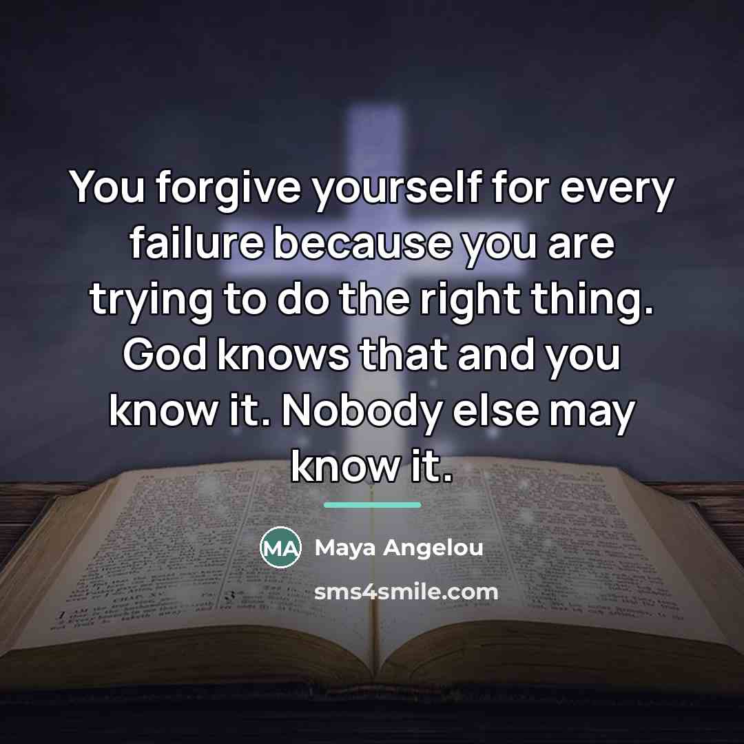 “You forgive yourself for every failure because you are trying…” quote by Maya Angelou