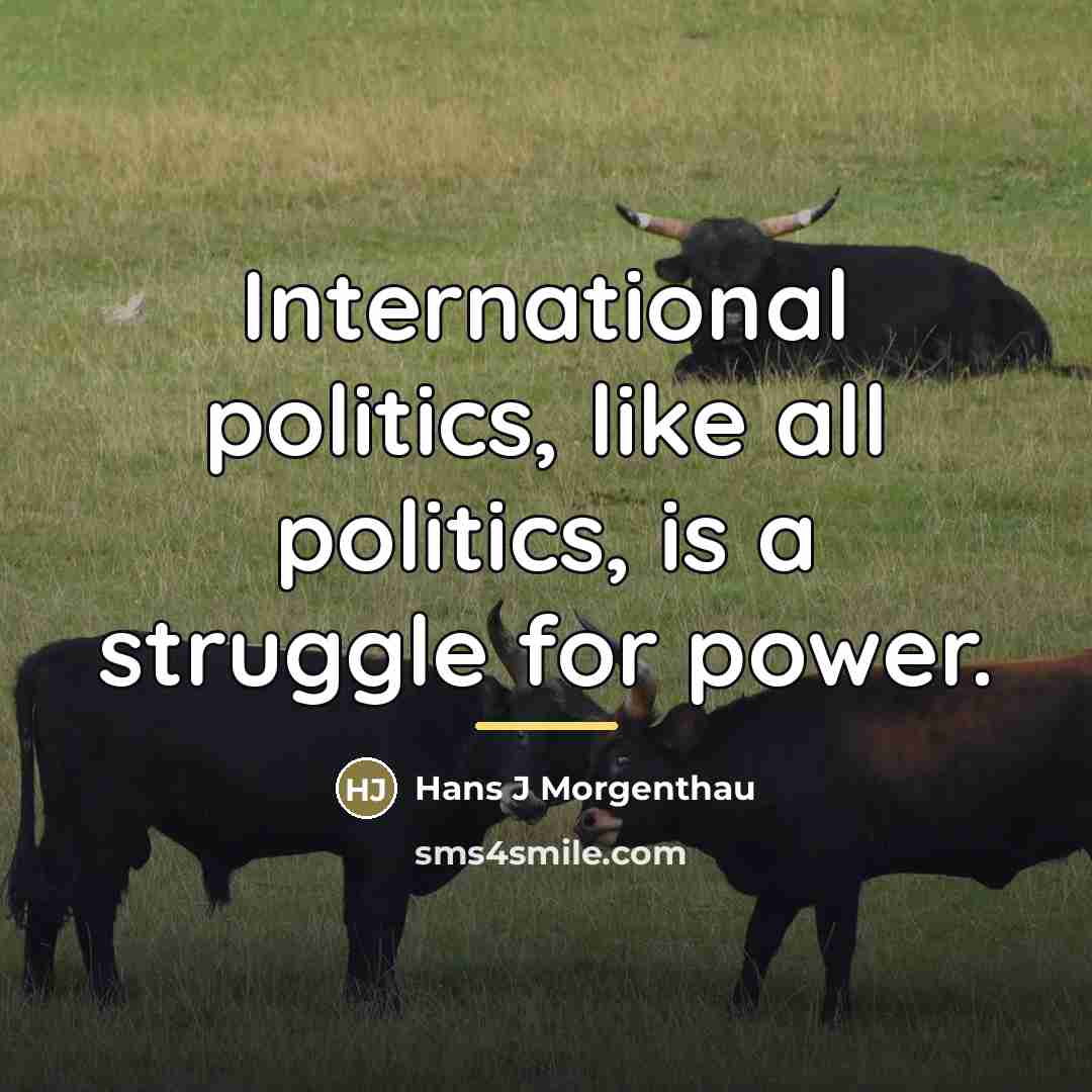 “International politics, like all politics, is a struggle for power.…” quote by Anonymous