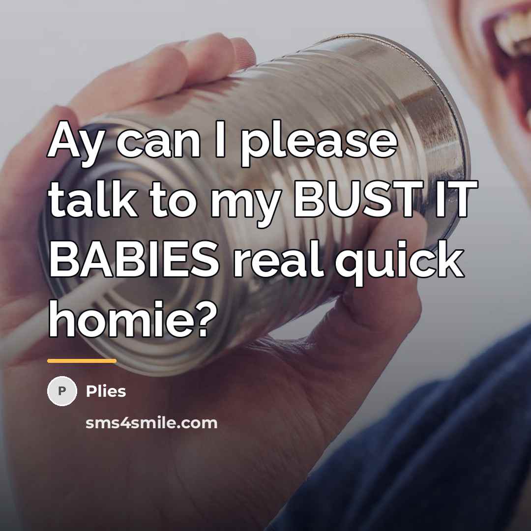 “Ay can I please talk to my BUST IT BABIES…” quote by Plies