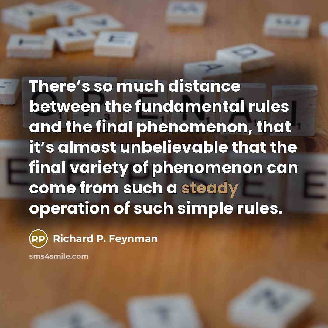 “There’s so much distance between the fundamental rules and the…” quote by Richard P. Feynman