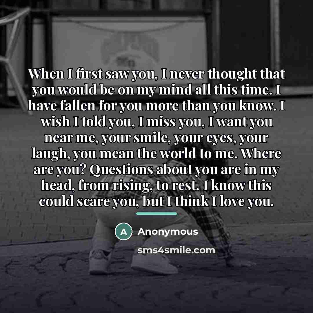 “When I first saw you, I never thought that you…” quote by Anonymous