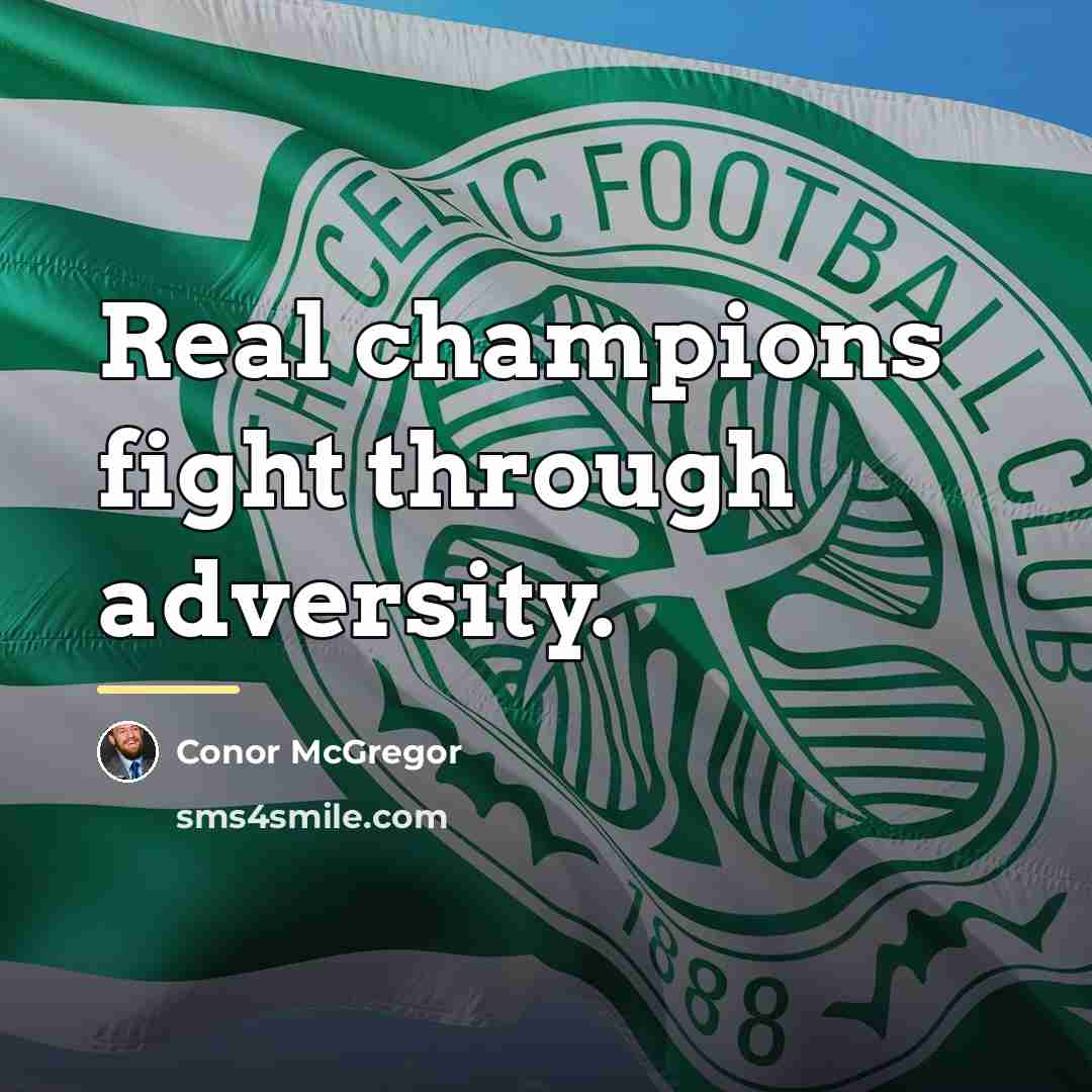 “Real champions fight through adversity.…” quote by Conor McGregor