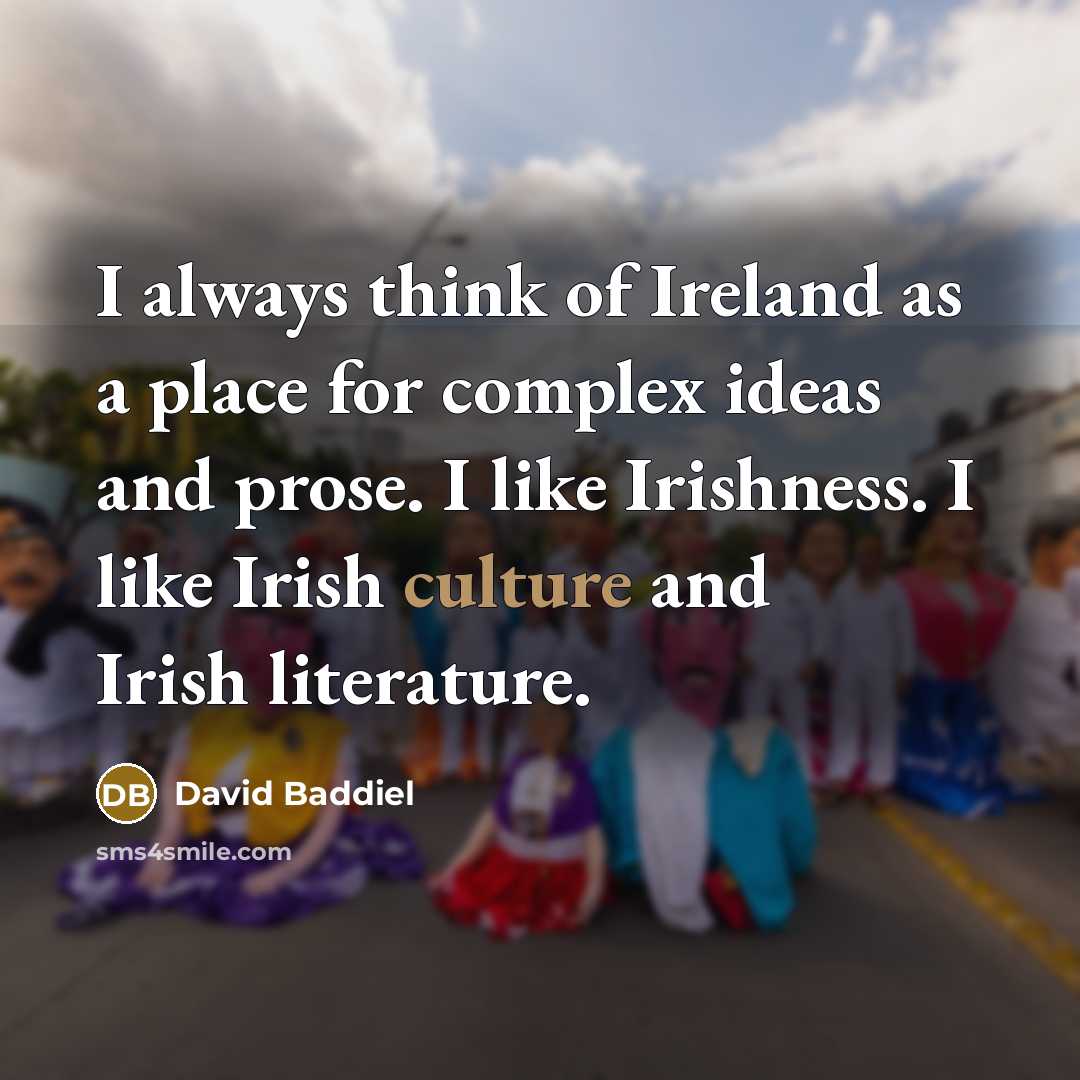 “I always think of Ireland as a place for complex…” quote by David Baddiel