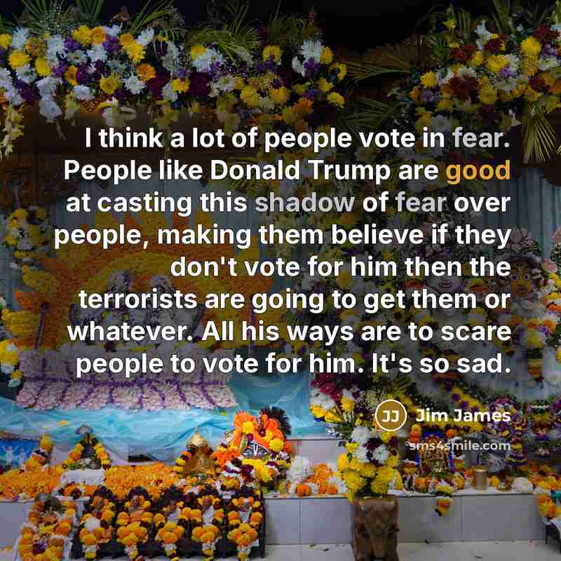 “I think a lot of people vote in fear. People…” quote by Jim James
