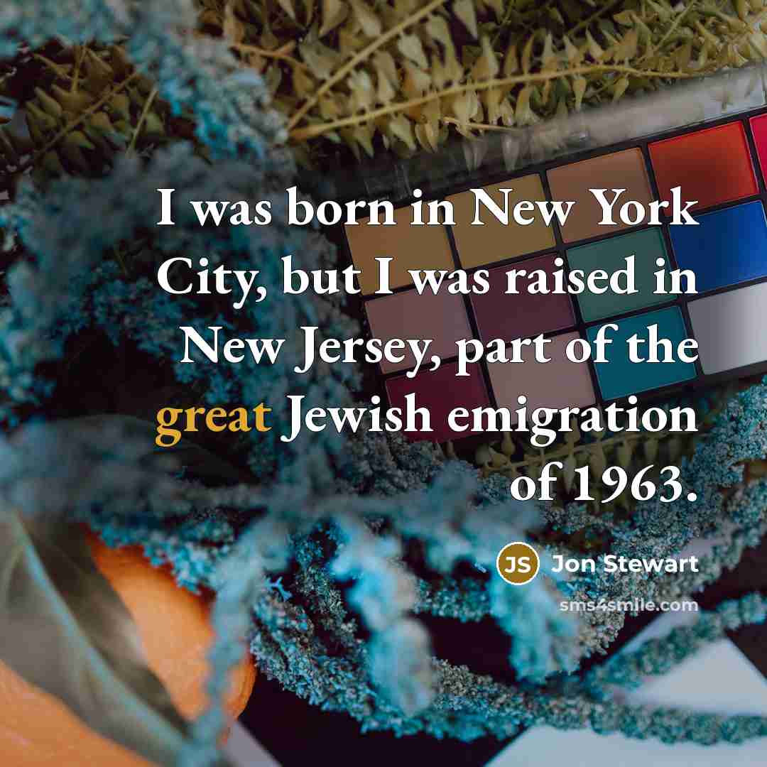 “I was born in New York City, but I was…” quote by Jon Stewart