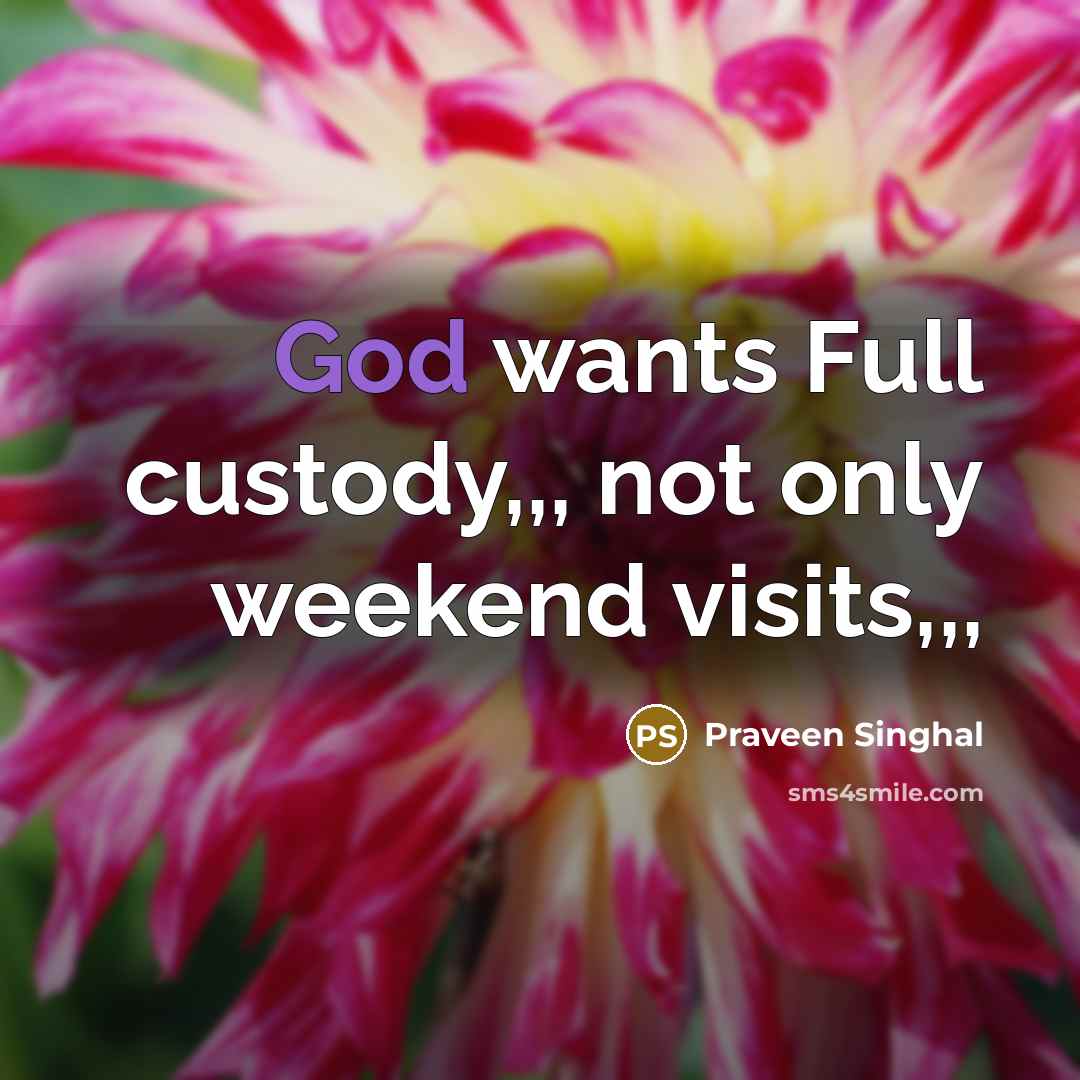 “God wants Full custody,,, not only weekend visits,,,…” quote by Praveen Singhal