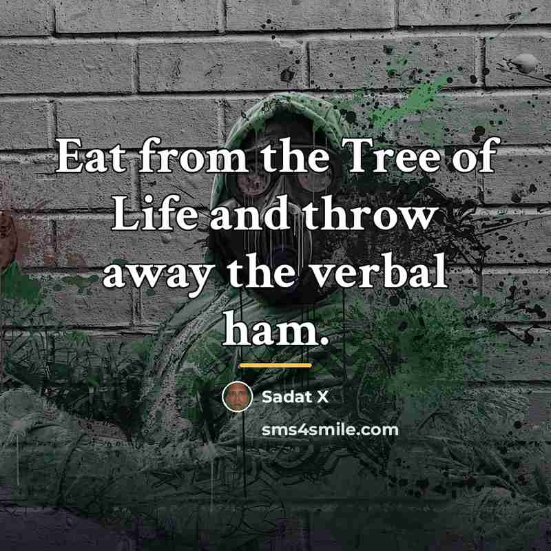 “Eat from the Tree of Life and throw away the…” quote by Sadat X