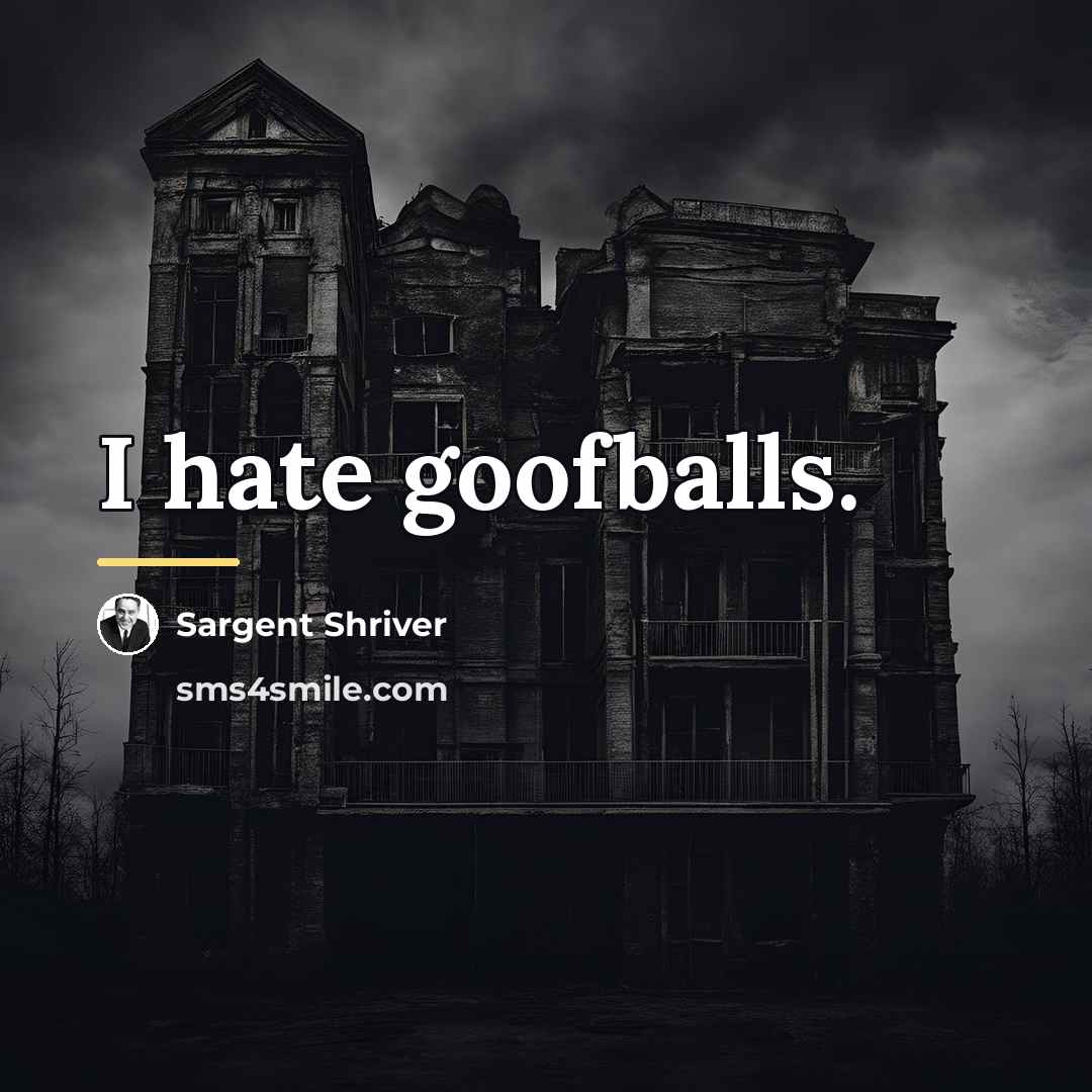 “I hate goofballs.…” quote by Sargent Shriver