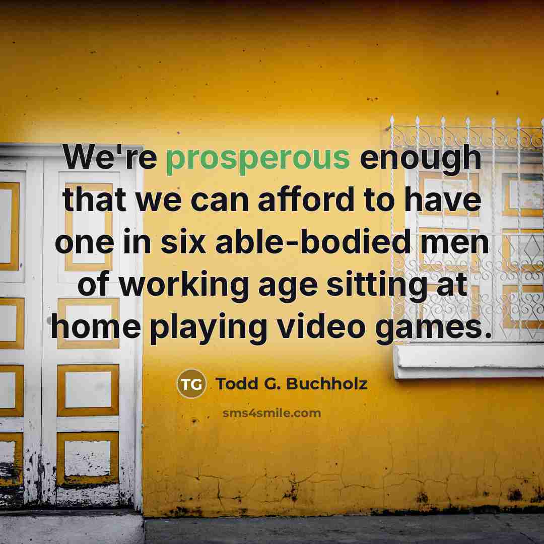 “We're prosperous enough that we can afford to have one…” quote by Todd G. Buchholz