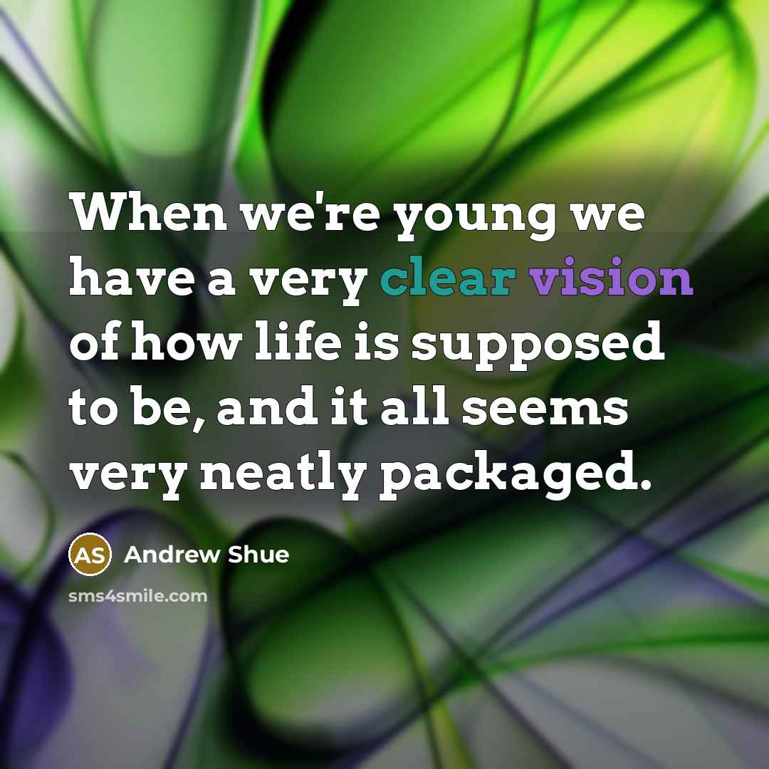 “When we're young we have a very clear vision of…” quote by Andrew Shue