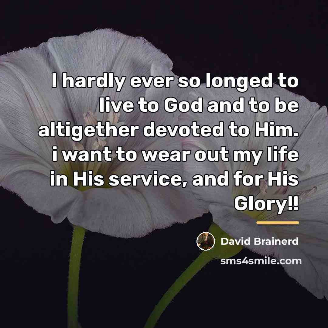 “I hardly ever so longed to live to God and…” quote by David Brainerd