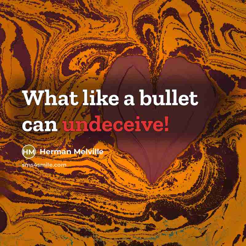 “What like a bullet can undeceive!” quote by Herman Melville