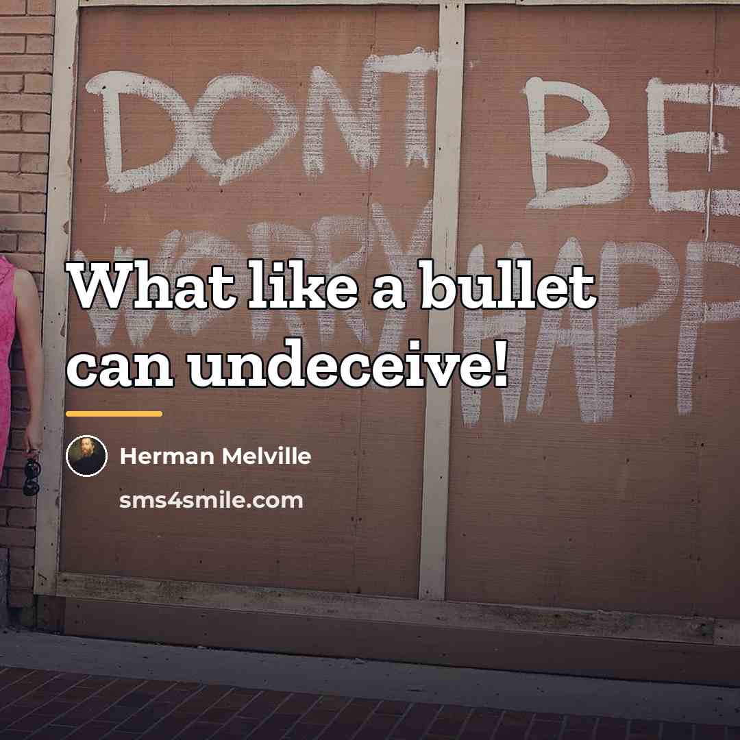 “What like a bullet can undeceive!…” quote by Herman Melville