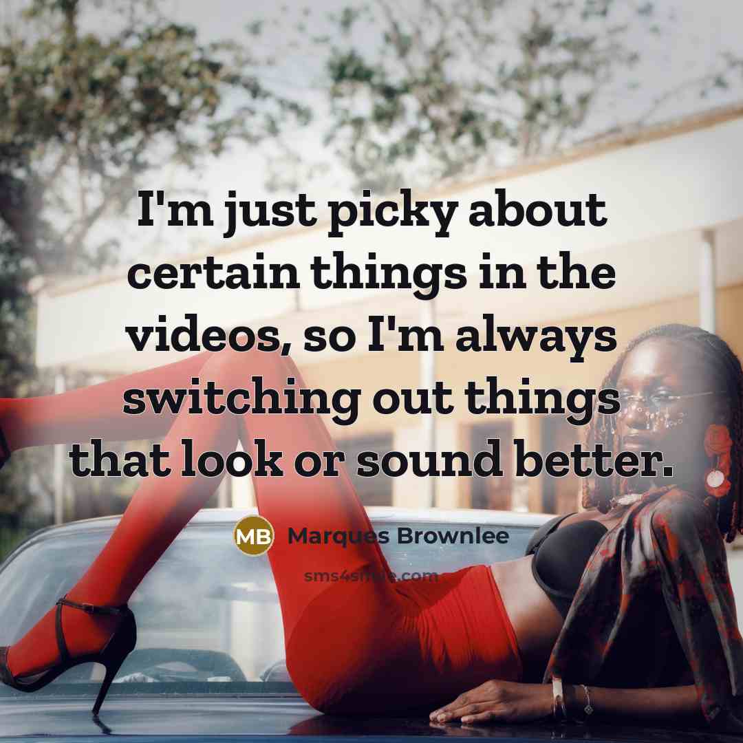 “I'm just picky about certain things in the videos, so…” quote by Marques Brownlee