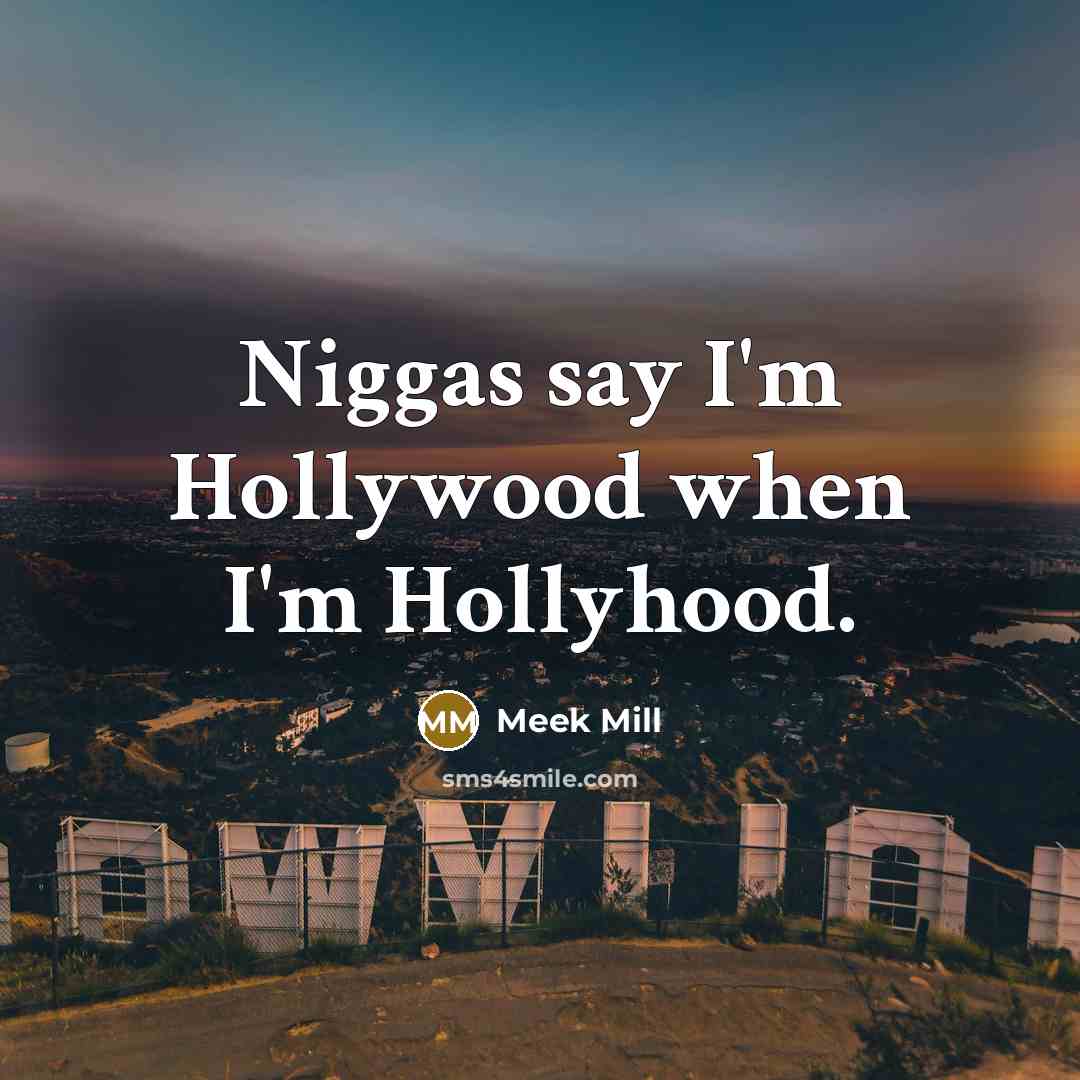 “Niggas say I'm Hollywood when I'm Hollyhood.…” quote by Meek Mill