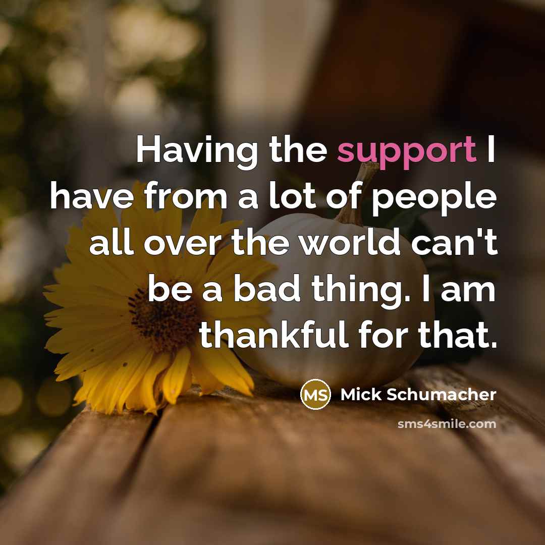 “Having the support I have from a lot of people…” quote by Mick Schumacher