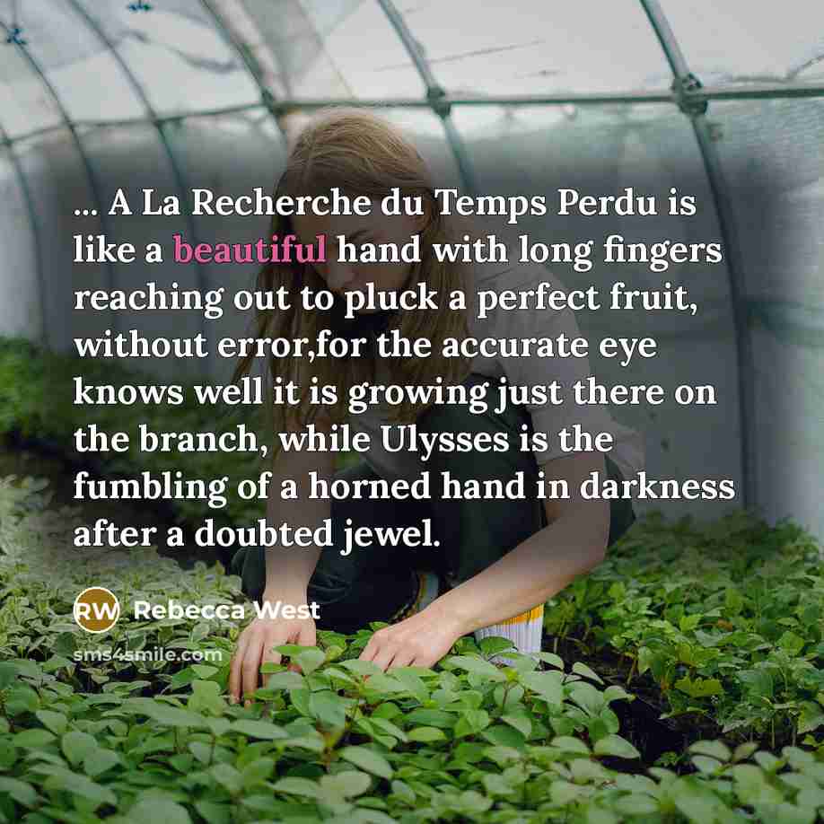 “... A La Recherche du Temps Perdu is like a…” quote by Rebecca West