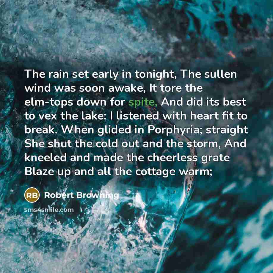 “The rain set early in tonight, The sullen wind was…” quote by Robert Browning