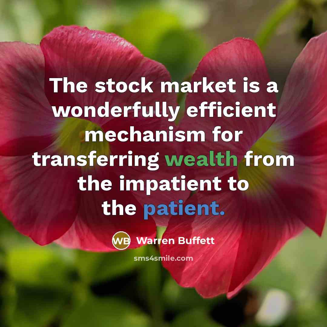 “The stock market is a wonderfully efficient mechanism for transferring…” quote by Warren Buffett