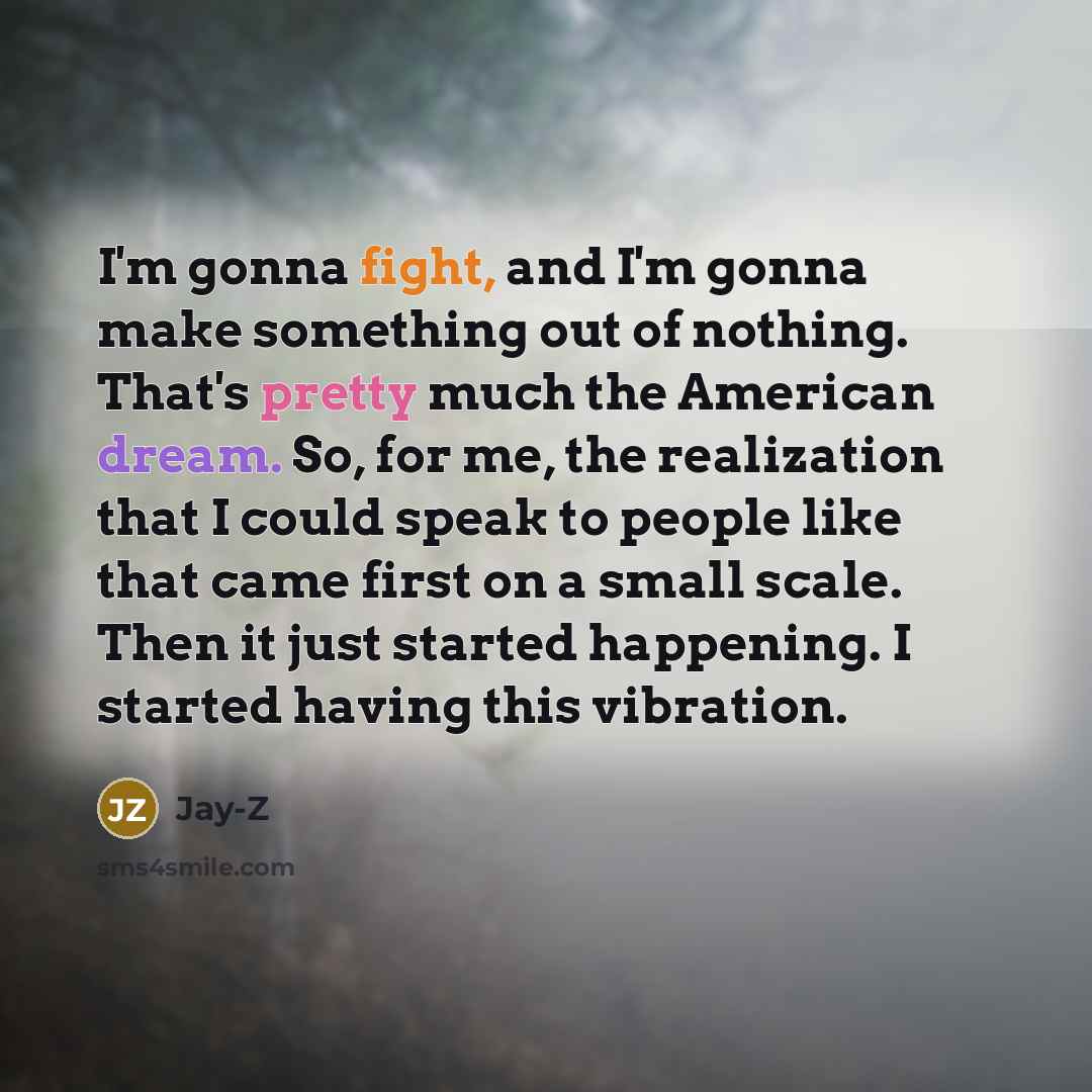 “I'm gonna fight, and I'm gonna make something out of…” quote by Jay-Z