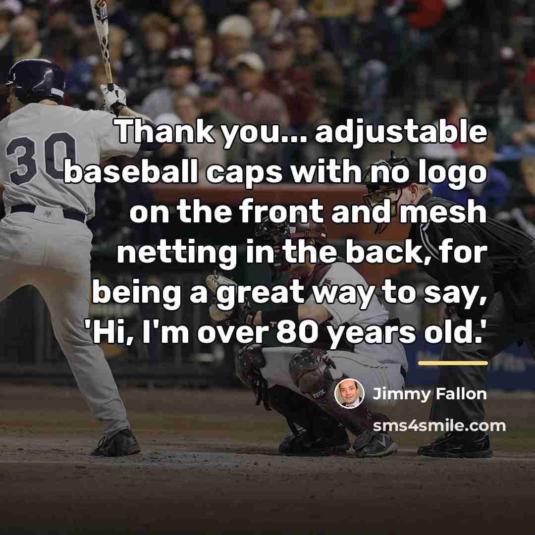 “Thank you... adjustable baseball caps with no logo on the…” quote by Jimmy Fallon