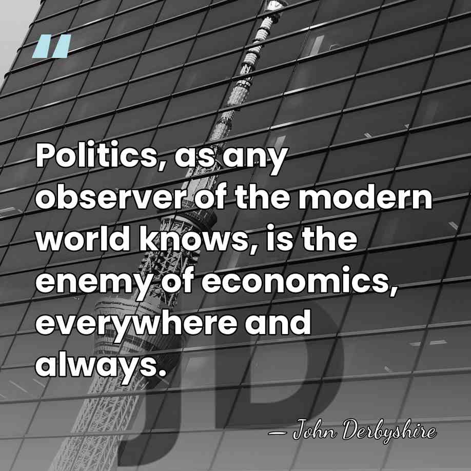 Politics, as any observer of the modern world knows, is the enemy&hellip; - John Derbyshire