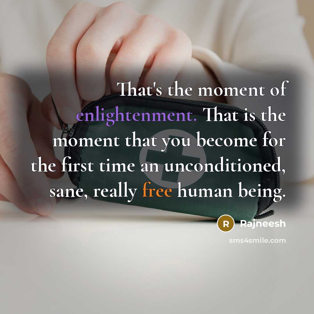 “That's the moment of enlightenment. That is the moment that…” quote by Rajneesh