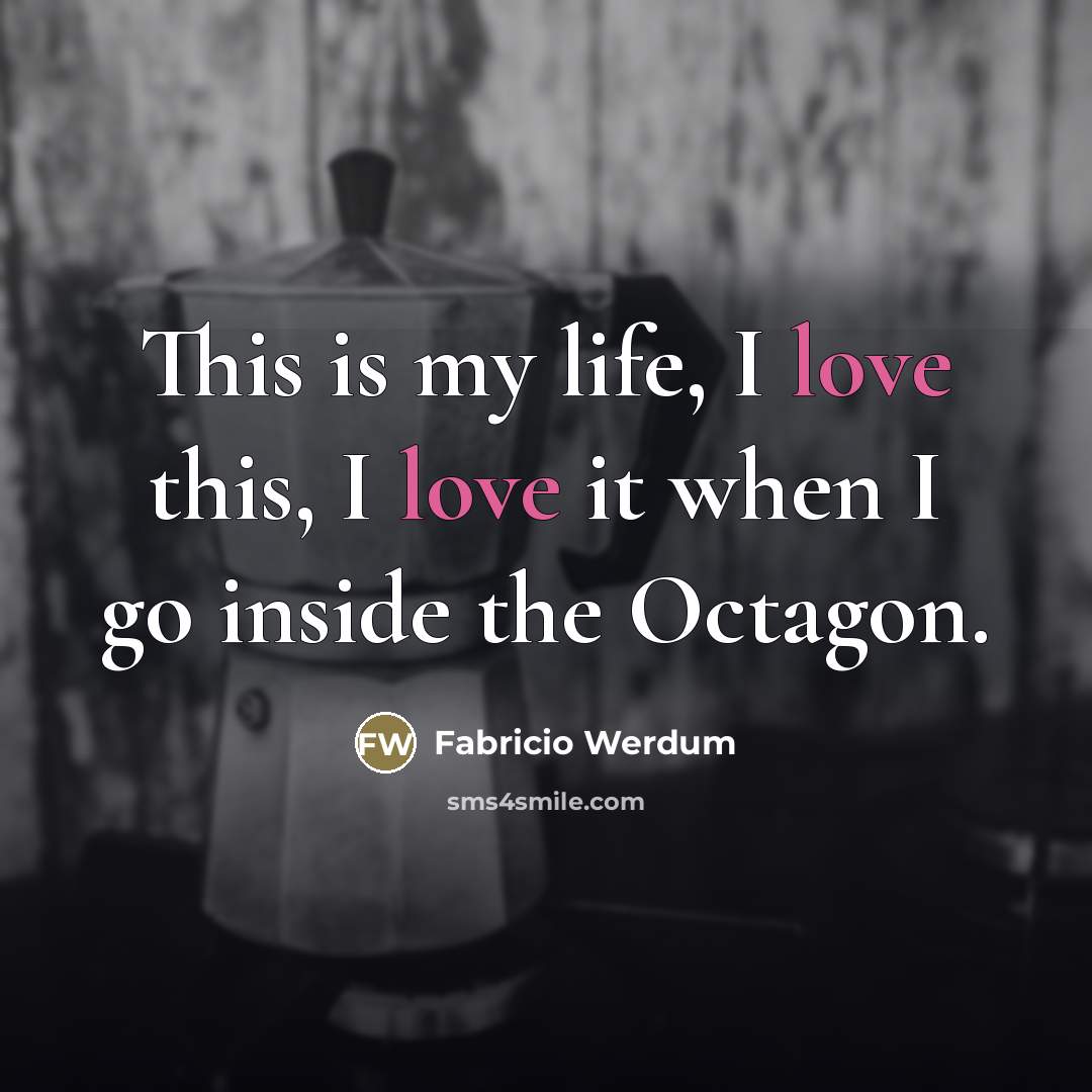 “This is my life, I love this, I love it…” quote by Fabricio Werdum