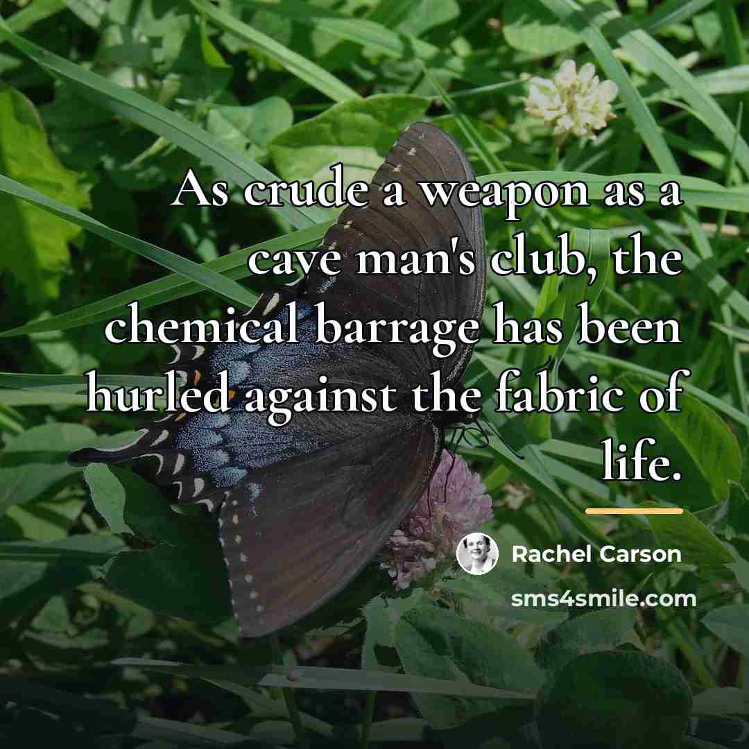 “As crude a weapon as a cave man's club, the…” quote by Rachel Carson