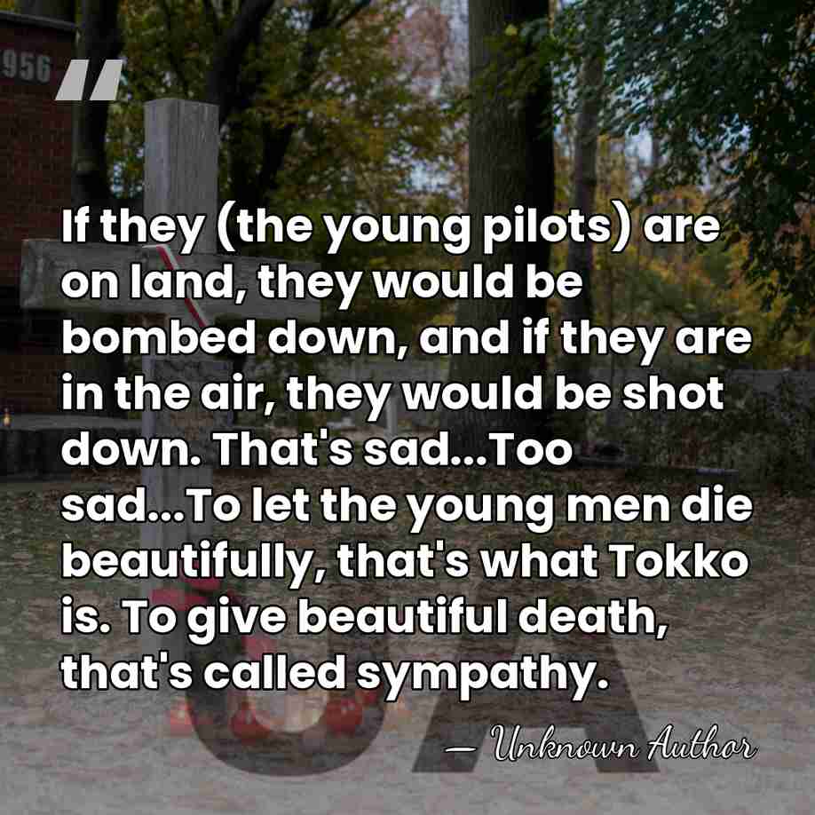 If they (the young pilots) are on land, they would be bombed&hellip; - Unknown Author