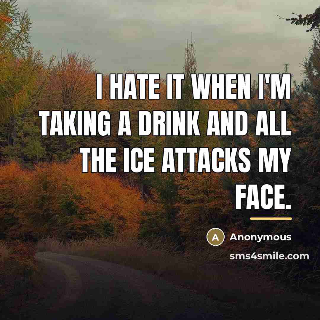 “I hate it when I'm taking a drink and all…” quote by Anonymous