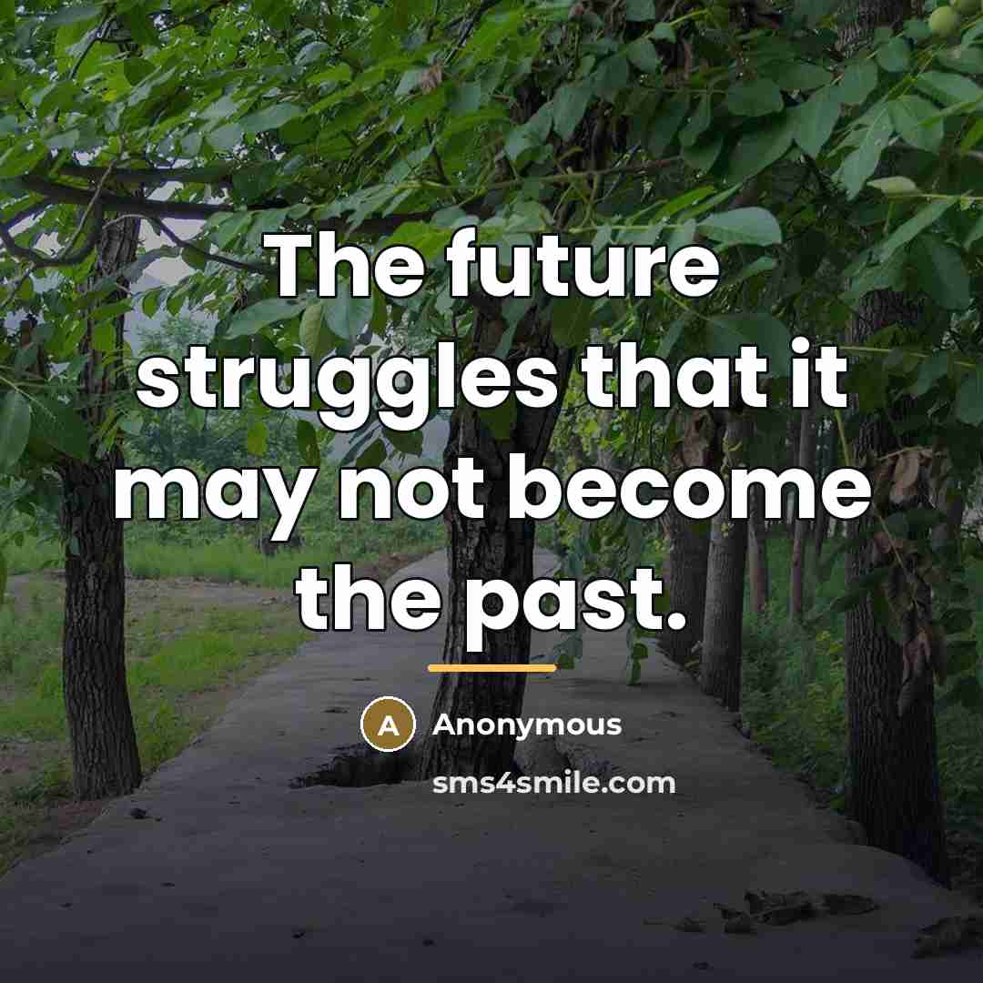 “The future struggles that it may not become the past.…” quote by Anonymous