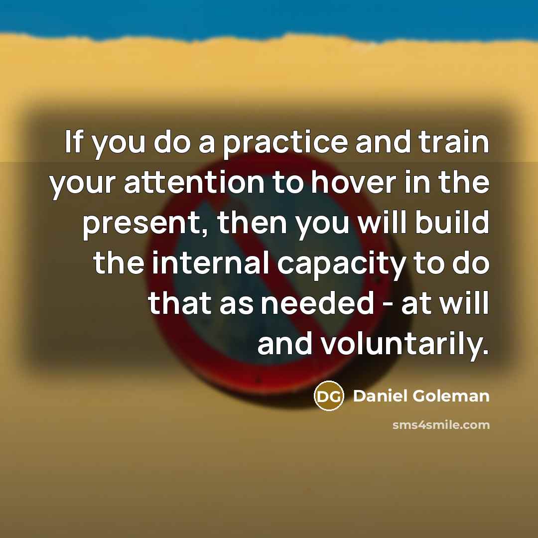 “If you do a practice and train your attention to…” quote by Daniel Goleman