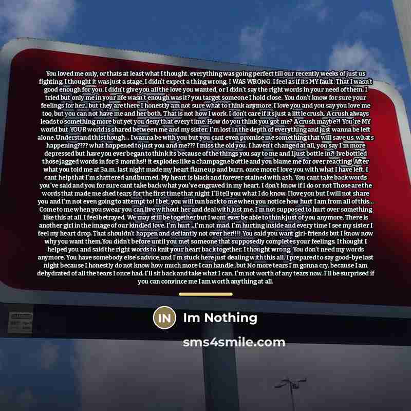 “You loved me only, or thats at least what I…” quote by Im Nothing