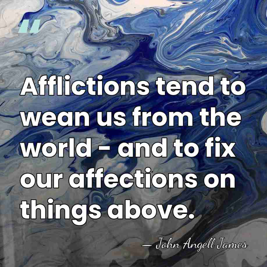 Afflictions tend to wean us from the world - and to fix&hellip; - John Angell James