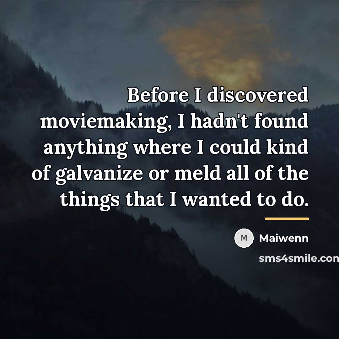 “Before I discovered moviemaking, I hadn't found anything where I…” quote by Maiwenn