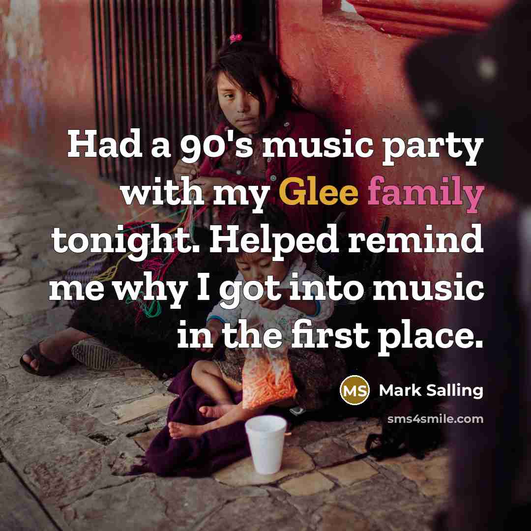 “Had a 90's music party with my Glee family tonight.…” quote by Mark Salling