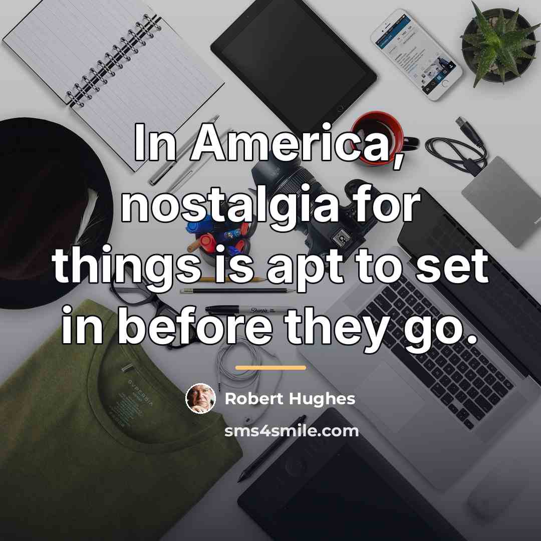 “In America, nostalgia for things is apt to set in…” quote by Robert Hughes