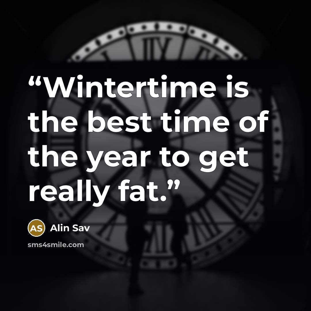 “Wintertime is the best time of the year to get really fat.” quote by Alin Sav