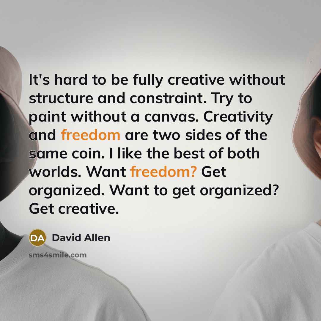 “It's hard to be fully creative without structure and constraint.…” quote by David Allen